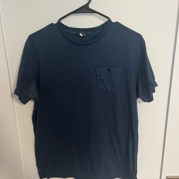 Men's Navy Blue T-Shirt with Pocket - Picture 1 of 3